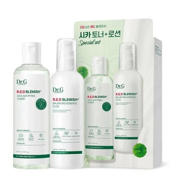 Red Blemish Cica Soothing Toner + Essence Fluid Set