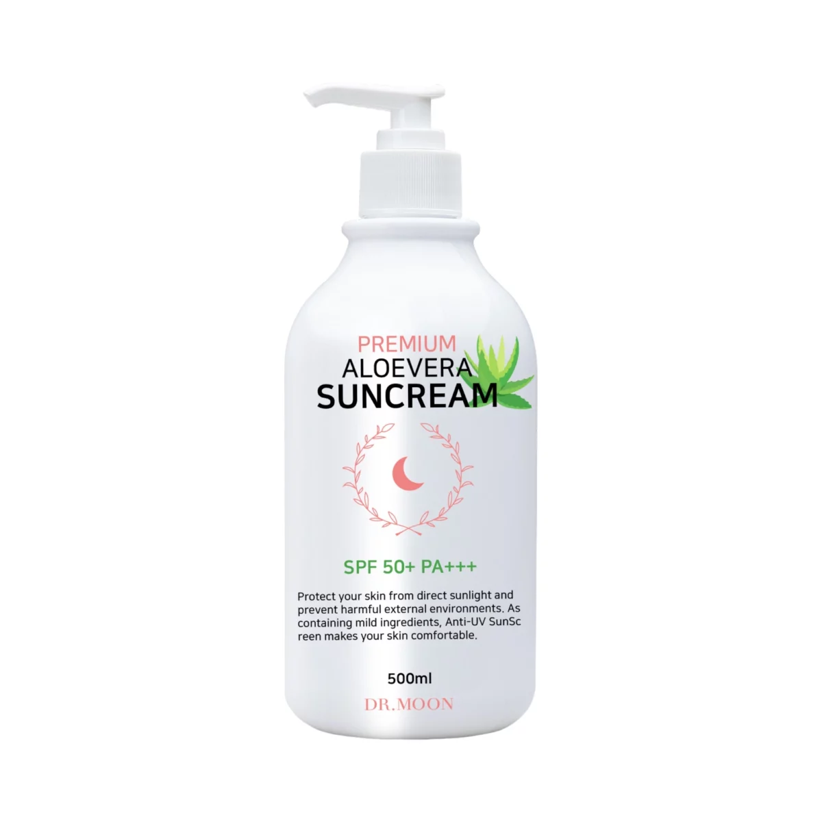 Premium large capacity aloe vera sunscreen SPF50+ PA+++ - 500ml, 1pack