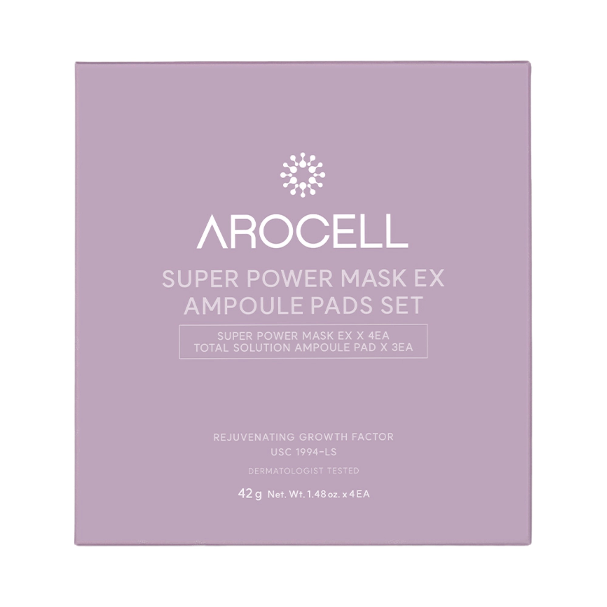 Super Power Mask EX 1 Box (4 Mask Packs, 3 Ampoule Pads Set) Contains Collagen Human Umbilical Cord Stem Cell Cultivation Solution