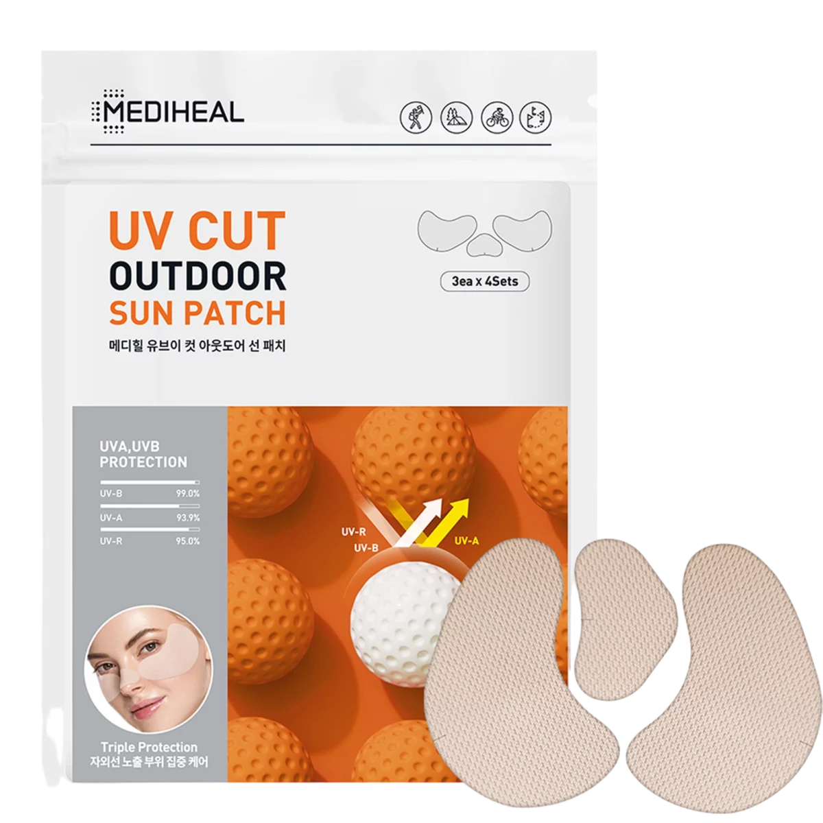 UV Cut Outdoor Triple Protection Sun Patch 3 Types x 4p Set