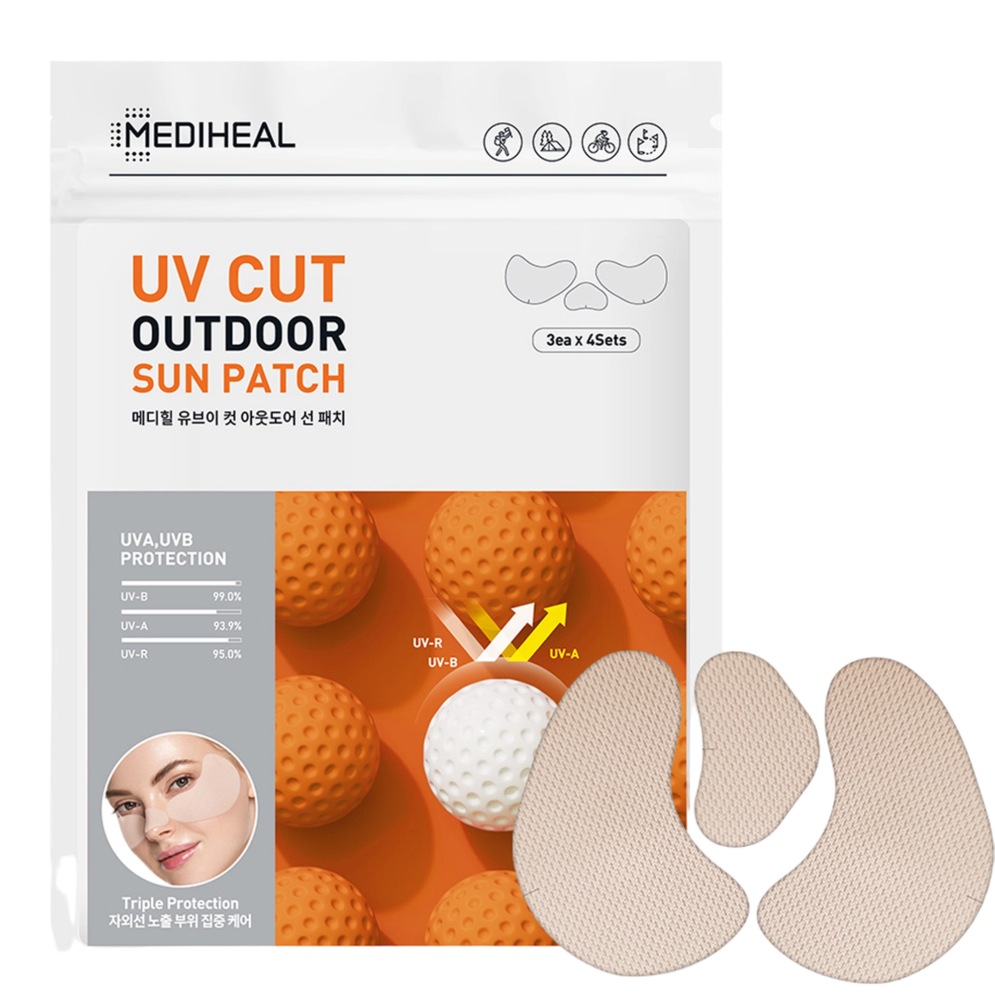 UV Cut Outdoor Triple Protection Sun Patch 3 Types x 4p Set