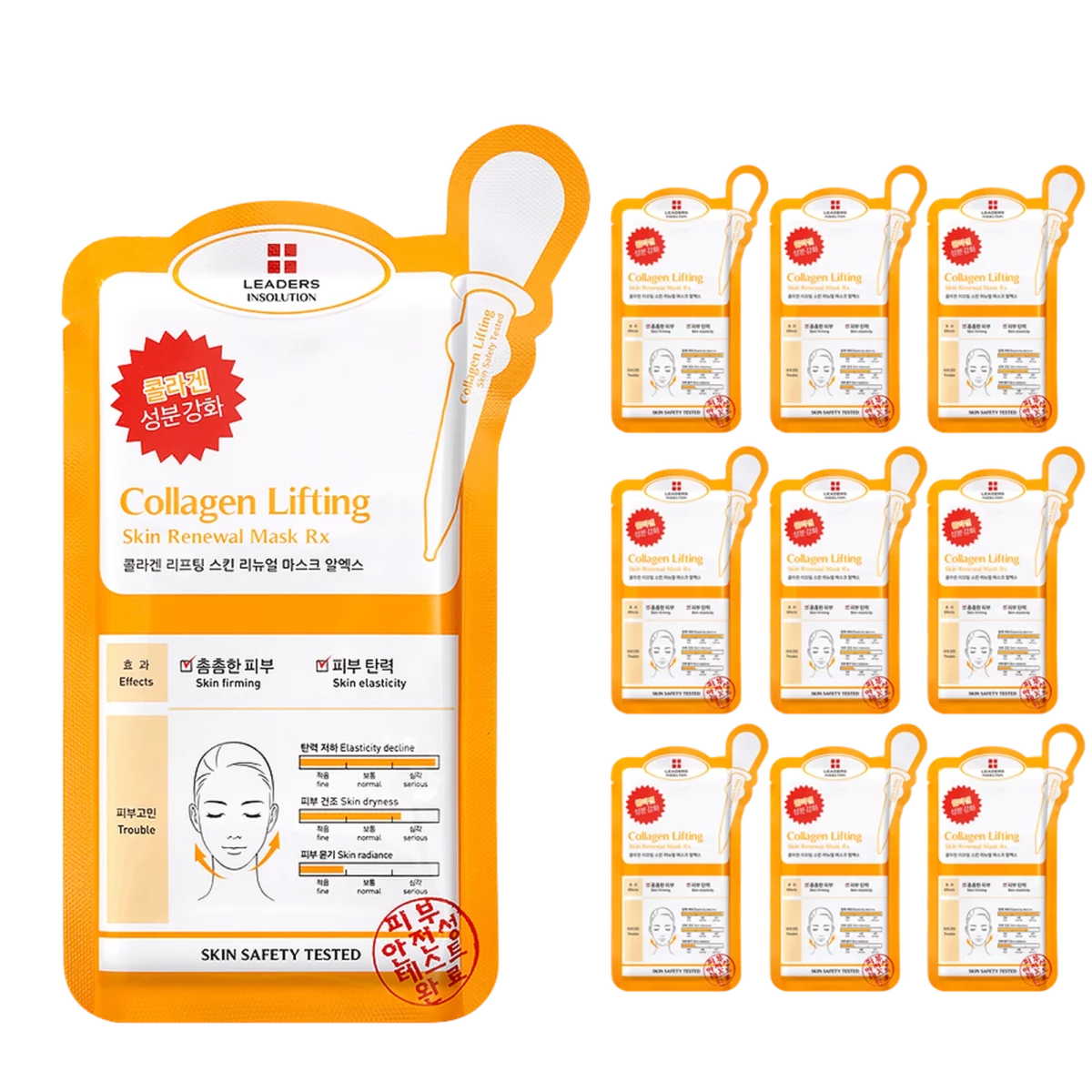 Leaders Insolution Collagen Lifting Skin Renewal Sheet Mask Alex 25ml - 1ea, 10packs