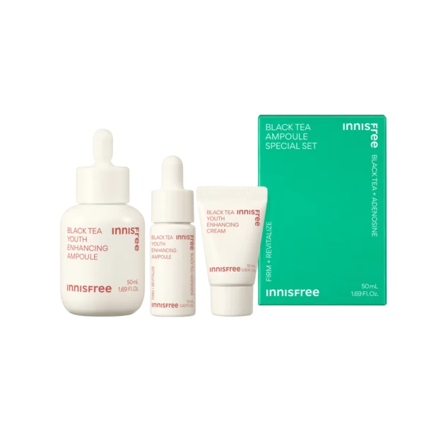 New Black Tea Youth Enhancing Elasticity Ampoule 50ml + Enhancing Ampoule 12ml + Enhancing Cream 10ml Set