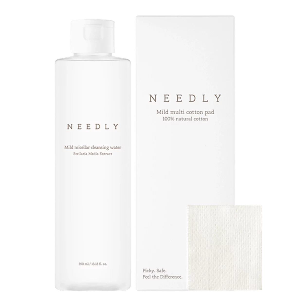 Mild Micellar Cleansing Water 390ml + Multi Cotton Pad Holder Type 100p Set - 1set