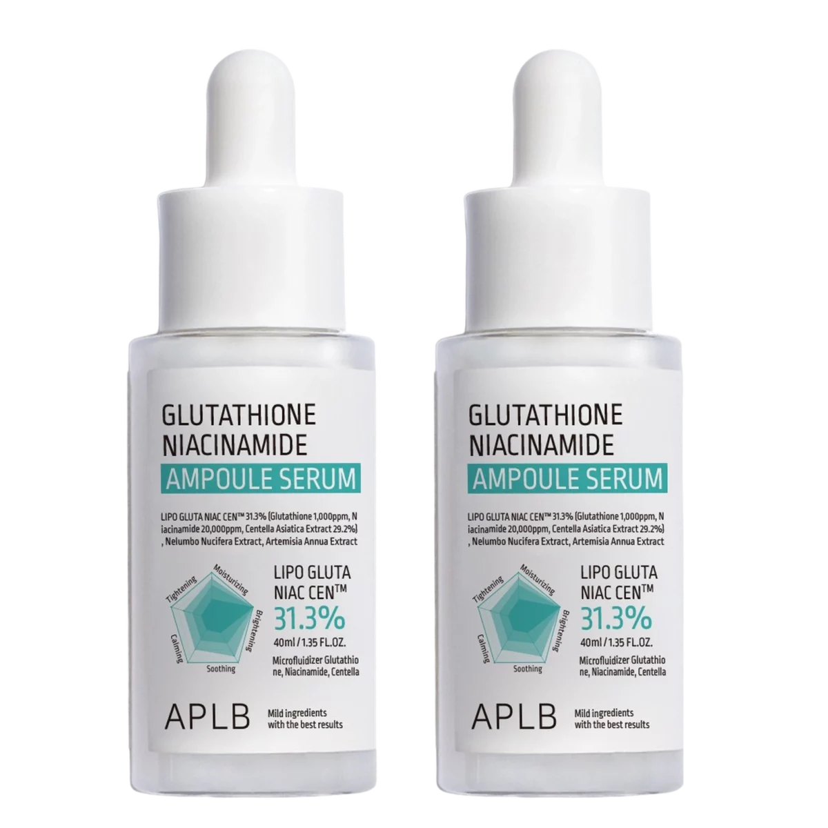 Glutathione Niacinamide Ampoule Serum - 40ml, 2pack