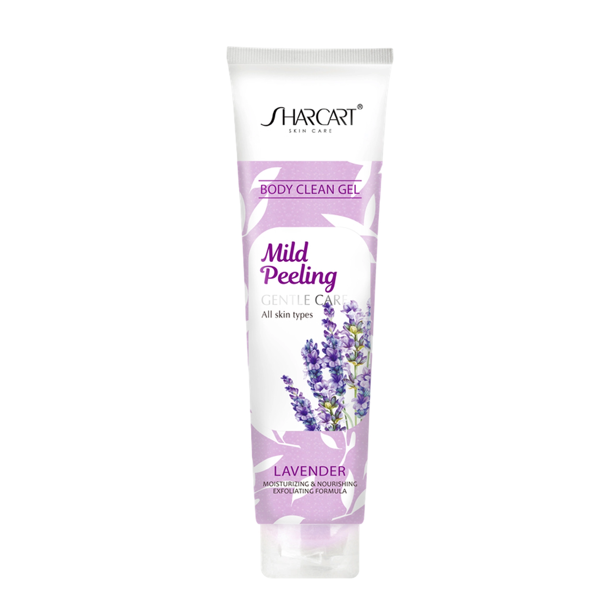 Face and body exfoliating peeling gel lavender scent