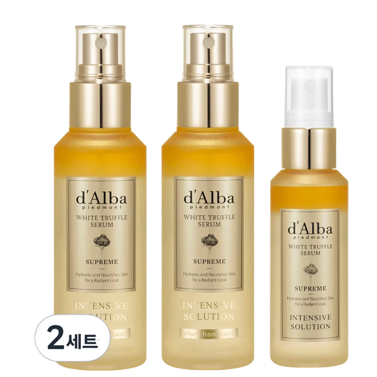 d'Alba White Truffle Supreme Intensive Serum 100ml x 2pcs + Supreme Serum 50ml Set, 2 Sets - 100ml x 2 + 50ml, 2set