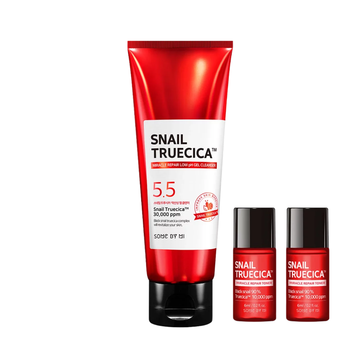 Snail Trucica Miracle Repair Slightly Acidic Gel Cleanser 100ml + Snail Toner 6ml x 2pcs