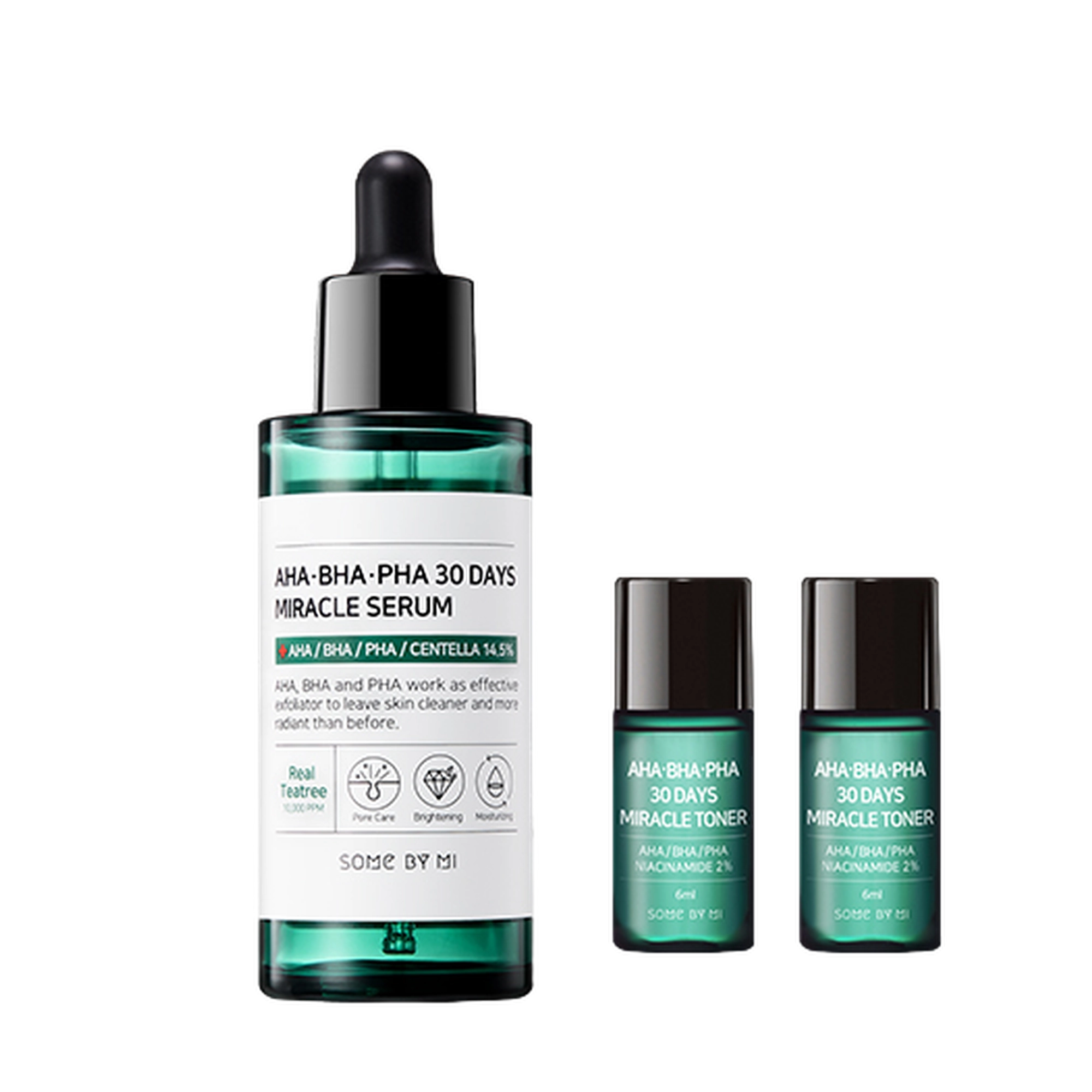 AHA BHA PHA 30 Days Miracle Serum 50ml + Miracle Toner 6ml x 2pcs