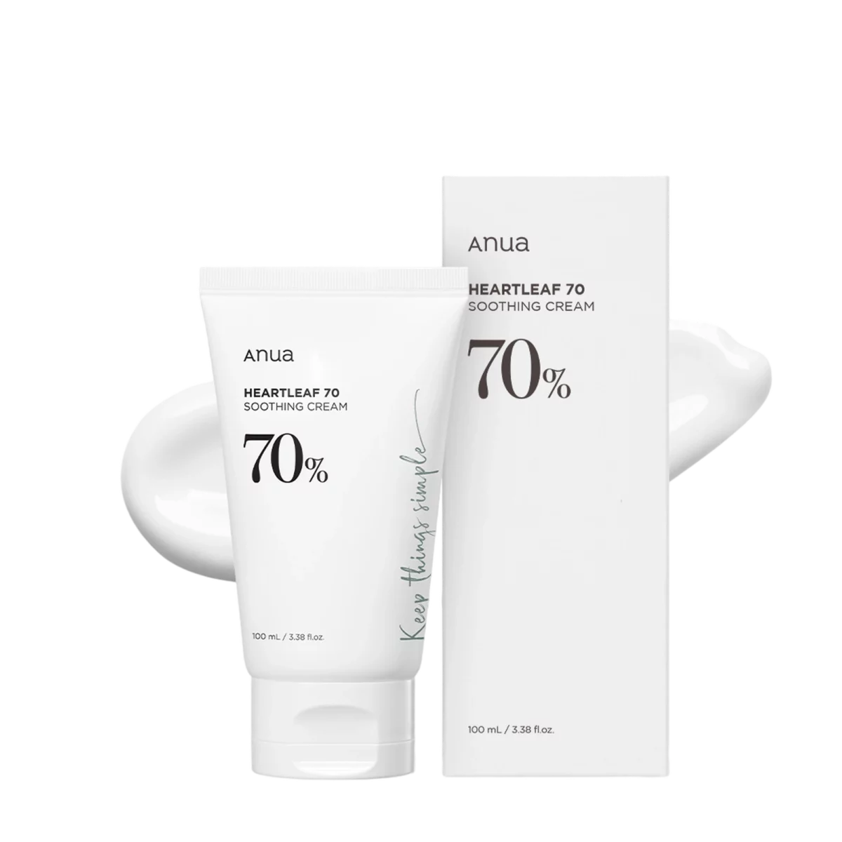 Houttuynia Cordata 70 Low-Irritation Soothing Cream, 100ml, 2pcs - 100ml, 2packs