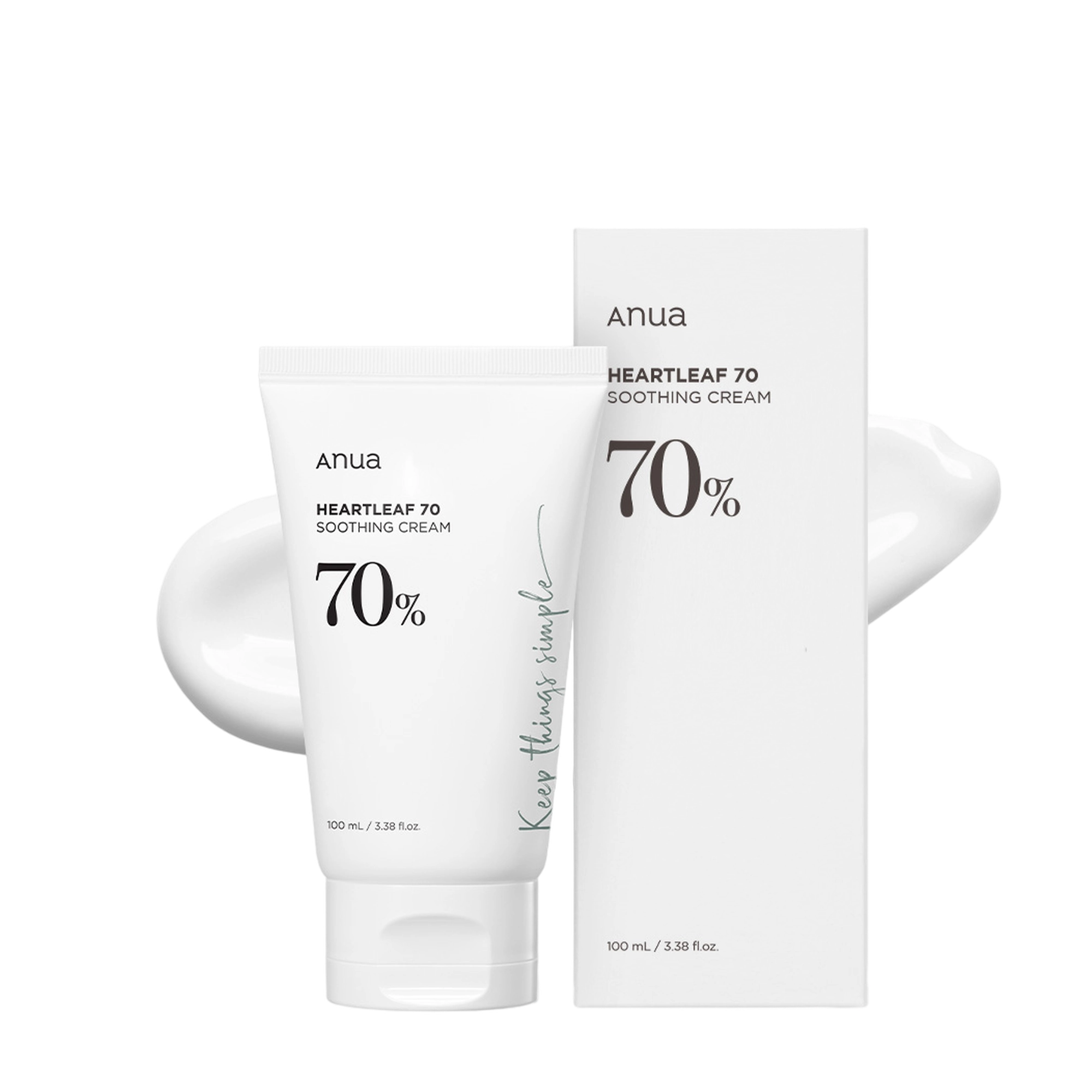 Houttuynia Cordata 70 Low-Irritation Soothing Cream, 100ml, 2pcs