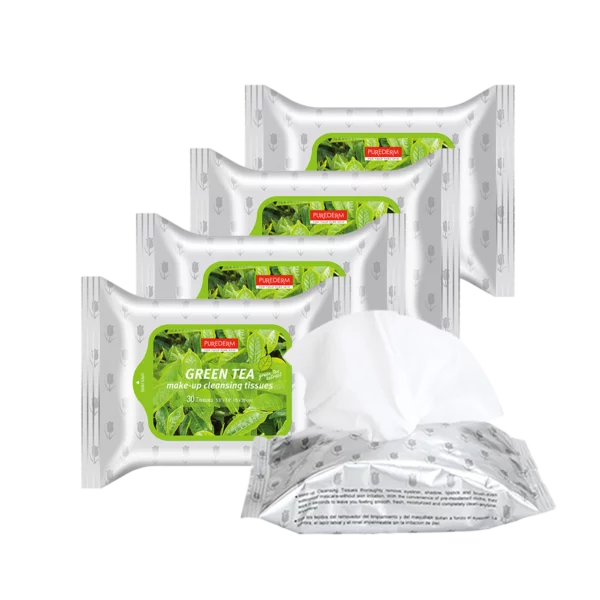 Green Tea make-up Cleansing Tissue, 30ea, 5packs