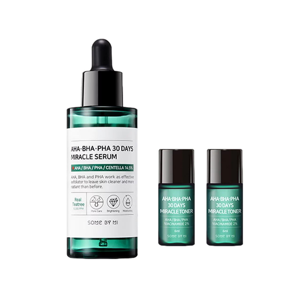 AHA BHA PHA 30 Days Miracle Serum 50ml + Miracle Toner 6ml x 2pcs