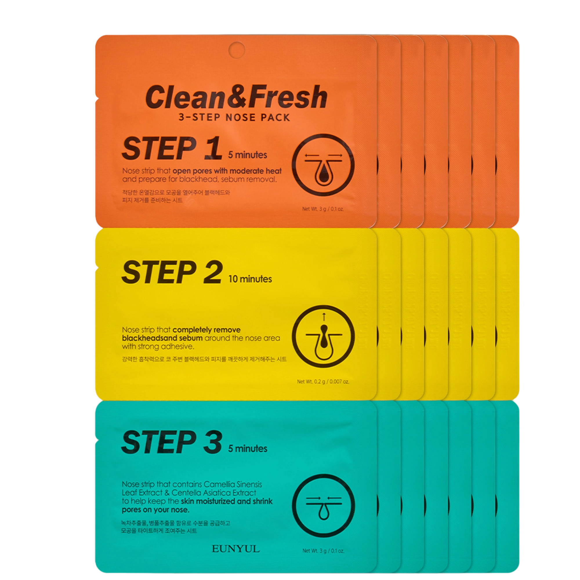 Clean & Fresh 3 Step Nose Pack 14packs