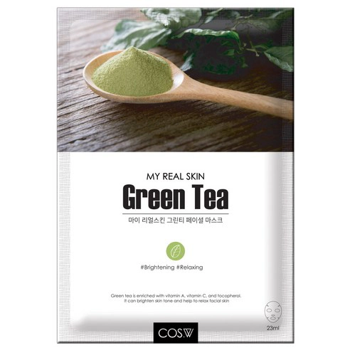 My Real Skin Green Tea Facial Mask, 23ml