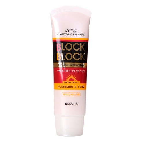 O'three Block & Block Whitening Sun Cream [SPF50/PA+++], 80g