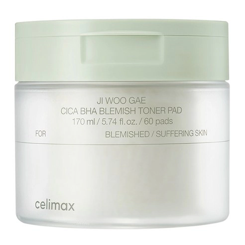 JI WOO GAE Cica BHA Blemish Toner Pad, 60ea