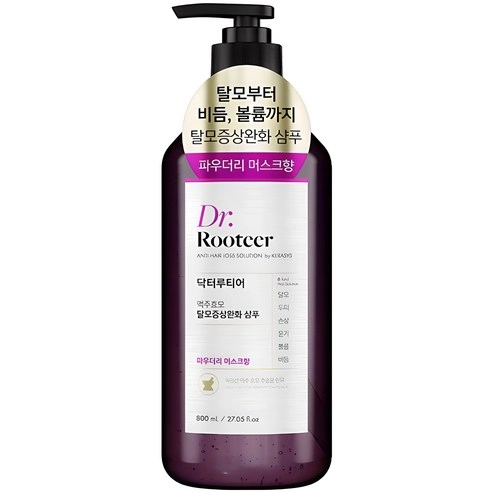 Dr. Rooter Anti-Hair Loss Solution Shampoo [Powdery Musk], 800ml, 1pack