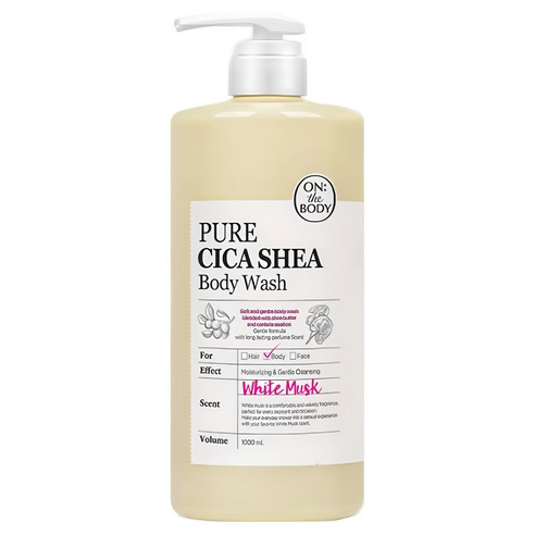 Pure Cica Shea Body Wash [White Musk Scent], 1,000ml, 1pack