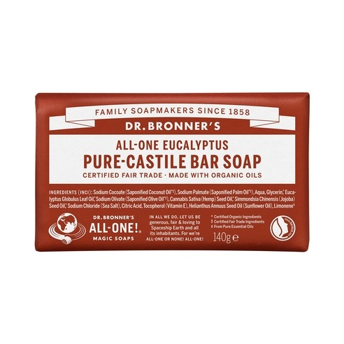 Eucalyptus Pure Castile Bar Soap, 140g, 1pack