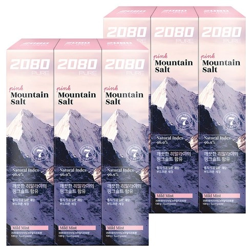 Pure Mountain Salt Toothpaste [Pink Mild Mint], 120g, 6packs