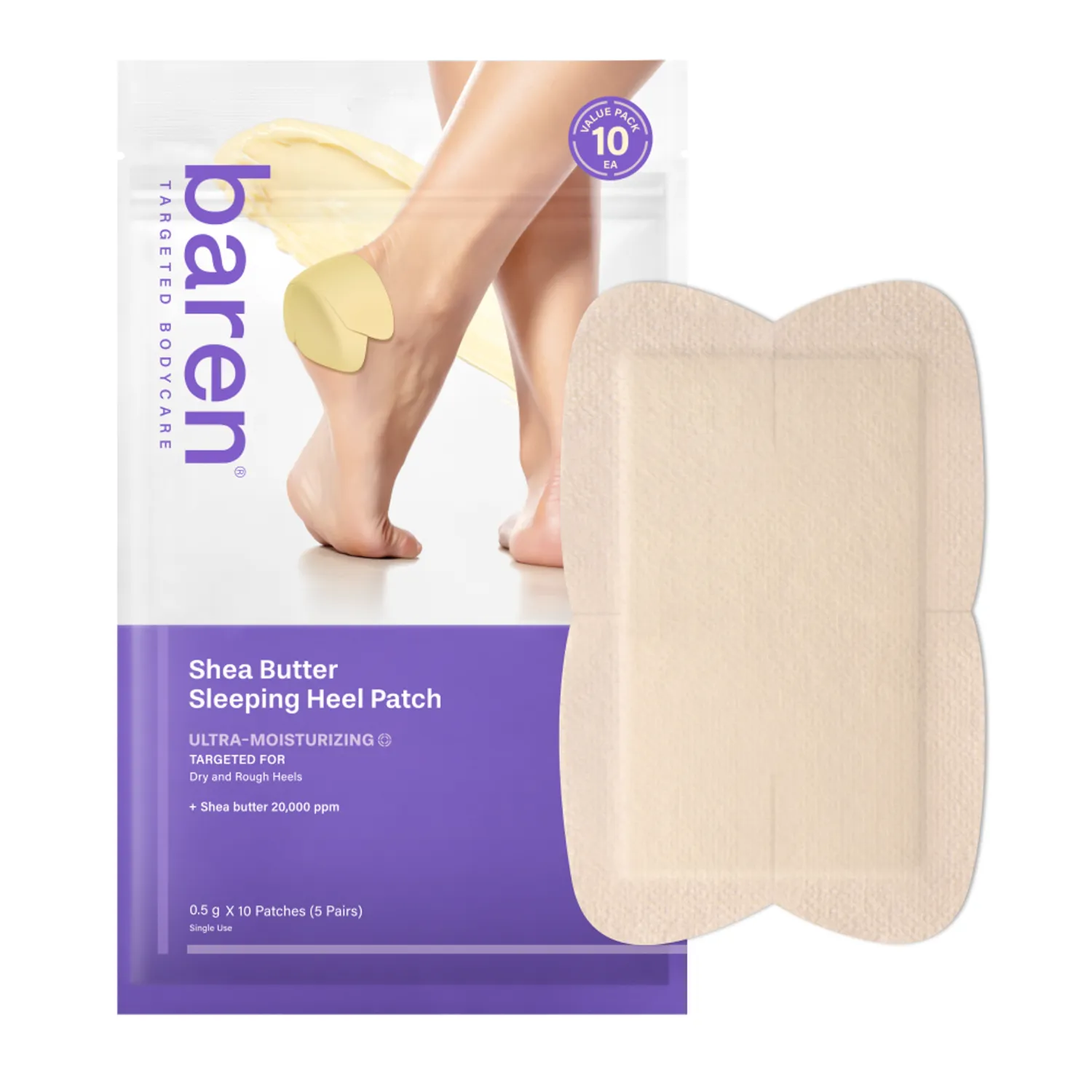 Shea Butter Sleeping Heel Patch, 10ea, 1pack